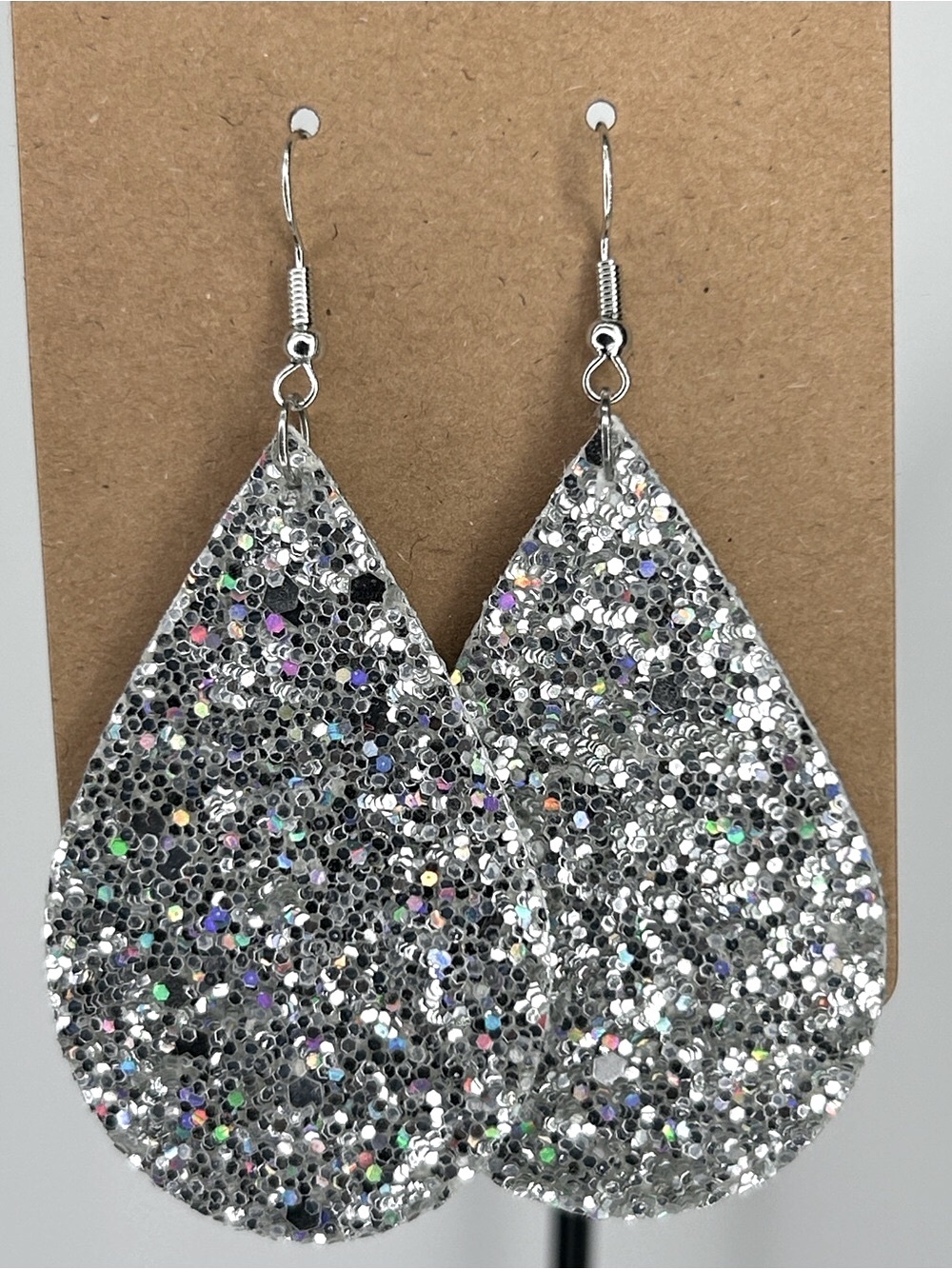 Sparkling Silver Teardrop Earrings Fashion Jewelry